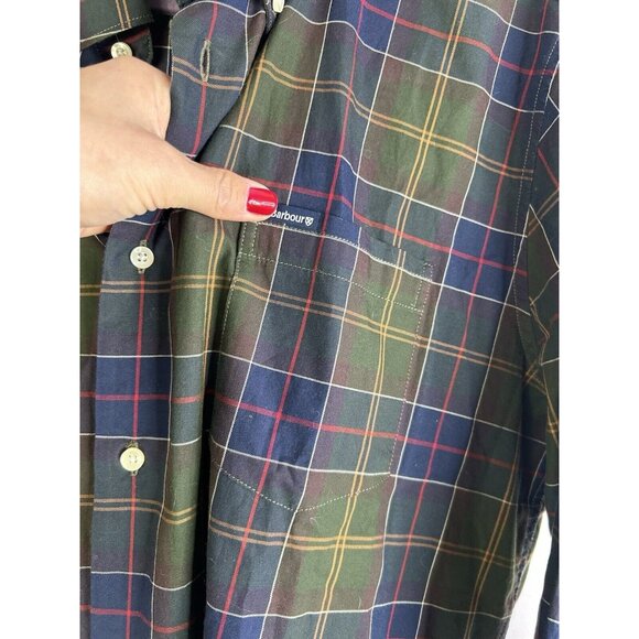 Barbour Tailored Fit Tartan Plaid Button Front Shirt - Picture 5 of 9